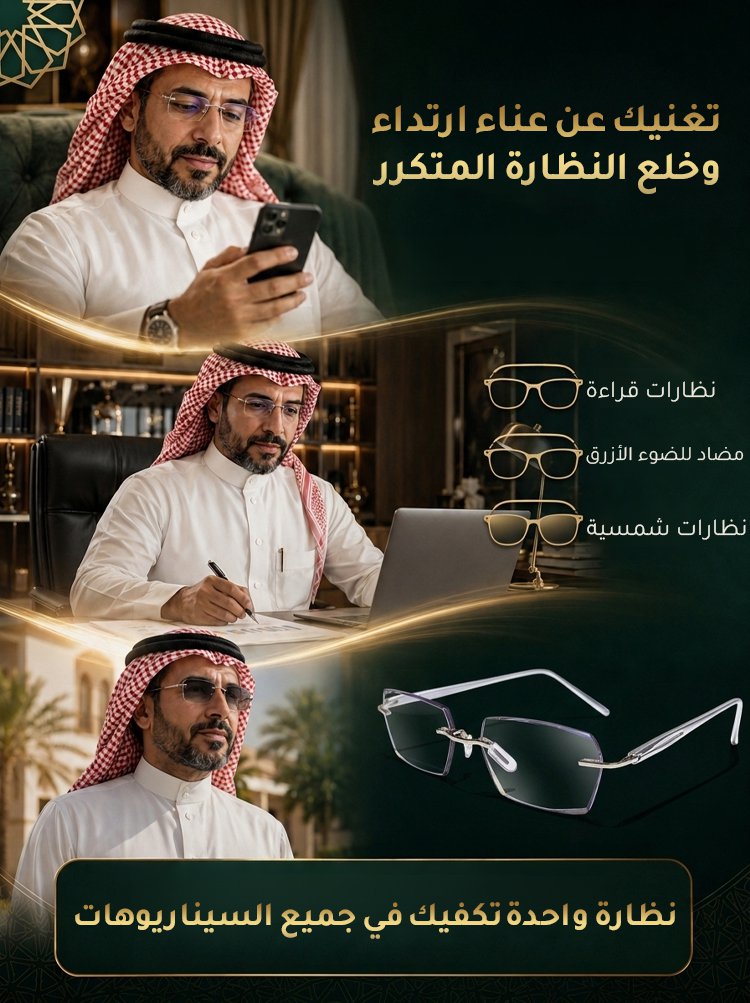 نظارات TR90 متعددة البؤر – اشترِ واحدة واحصل على الثانية مجاناً